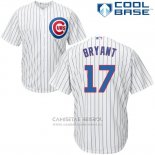 Camiseta Beisbol Hombre Chicago Cubs 17 Kris Bryant Blanco Autentico Collection Cool Base