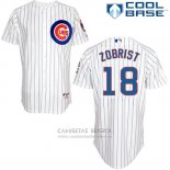 Camiseta Beisbol Hombre Chicago Cubs 18 Ben Zobrist Blanco Cool Base