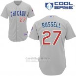 Camiseta Beisbol Hombre Chicago Cubs 27 Addison Russell Gris Cool Base