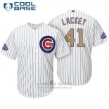Camiseta Beisbol Hombre Chicago Cubs 41 John Lackey Blanco Oro Cool Base