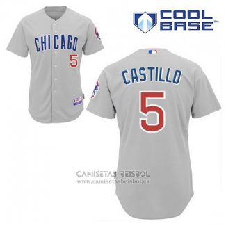 Camiseta Beisbol Hombre Chicago Cubs 5 Welington Castillo Gris Cool Base