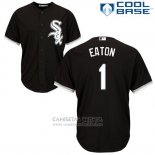 Camiseta Beisbol Hombre Chicago White Sox 1 Adam Eaton Negro Autentico Collection Cool Base
