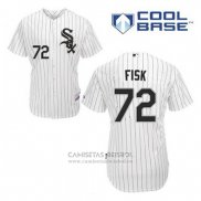 Camiseta Beisbol Hombre Chicago White Sox 72 Carlton Fisk Blanco Primera Cool Base