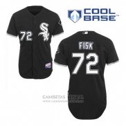 Camiseta Beisbol Hombre Chicago White Sox 72 Carlton Fisk Negro Alterno Cool Base