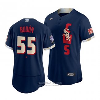 Camiseta Beisbol Hombre Chicago White Sox Carlos Rodon 2021 All Star Autentico Azul