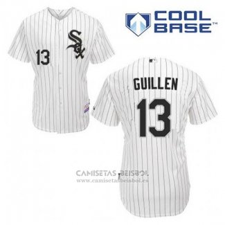 Camiseta Beisbol Hombre Chicago White Sox Ozzie Guillen 13 Blanco Primera Cool Base