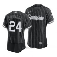 Camiseta Beisbol Hombre Chicago White Sox Yasmani Grandal 2021 City Connect Autentico Negro