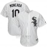 Camiseta Beisbol Hombre Chicago White Sox Yoan Moncada 10 Blanco Replica Jugador