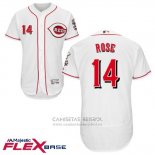 Camiseta Beisbol Hombre Cincinnati Reds 14 Pete Rose Blanco Flex Base Autentico Collection