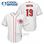 Camiseta Beisbol Hombre Cincinnati Reds Joey Votto 19 Blanco Primera Cool Base