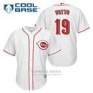 Camiseta Beisbol Hombre Cincinnati Reds Joey Votto 19 Blanco Primera Cool Base