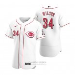 Camiseta Beisbol Hombre Cincinnati Reds Justin Wilson Autentico Primera Blanco
