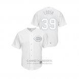 Camiseta Beisbol Hombre Cincinnati Reds Lucas Sims 2019 Players Weekend Loosh Replica Blanco