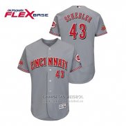 Camiseta Beisbol Hombre Cincinnati Reds Scott Schebler Flex Base Gris