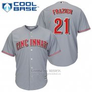 Camiseta Beisbol Hombre Cincinnati Reds Todd Frazier 21 Gris Cool Base