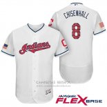 Camiseta Beisbol Hombre Cleveland Indians 2017 Estrellas y Rayas Lonnie Chisenhall Blanco Flex Base