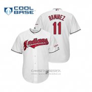 Camiseta Beisbol Hombre Cleveland Indians Jose Ramirez 2019 All Star Patch Cool Base Blanco