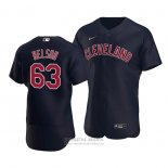 Camiseta Beisbol Hombre Cleveland Indians Kyle Nelson Alterno Autentico 2020 Azul