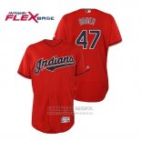 Camiseta Beisbol Hombre Cleveland Indians Trevor Bauer Flex Base Autentico Collection Alterno 2019 Rojo