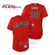 Camiseta Beisbol Hombre Cleveland Indians Tyler Naquin 2019 All Star Patch Flex Base Rojo