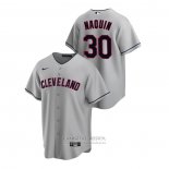 Camiseta Beisbol Hombre Cleveland Indians Tyler Naquin Road Replica Gris