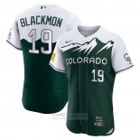 Camiseta Beisbol Hombre Colorado Rockies Charlie Blackmon 2022 City Connect Autentico Verde