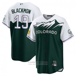 Camiseta Beisbol Hombre Colorado Rockies Charlie Blackmon 2022 City Connect Replica Verde