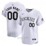 Camiseta Beisbol Hombre Colorado Rockies Primera Limited Personalizada Blanco