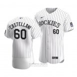 Camiseta Beisbol Hombre Colorado Rockies Ryan Castellani Autentico Primera 2020 Blanco