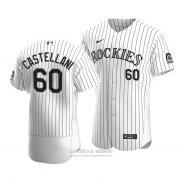 Camiseta Beisbol Hombre Colorado Rockies Ryan Castellani Autentico Primera 2020 Blanco