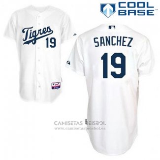 Camiseta Beisbol Hombre Detroit Tigers Anibal Sanchez 19 Blanco Los Tigres Cool Base