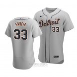 Camiseta Beisbol Hombre Detroit Tigers Bryan Garcia Autentico Road Gris