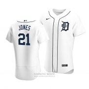 Camiseta Beisbol Hombre Detroit Tigers Jacoby Jones Autentico Primera Blanco
