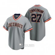 Camiseta Beisbol Hombre Detroit Tigers Jordan Zimmermann Cooperstown Collection Road Gris