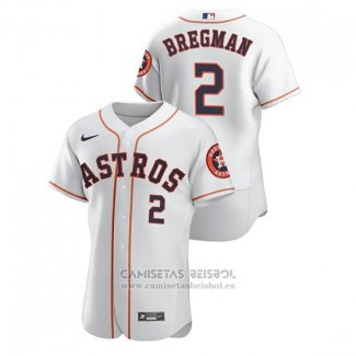 Camiseta Beisbol Hombre Houston Astros Alex Bregman Autentico Blanco