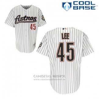 Camiseta Beisbol Hombre Houston Astros Carlos Lee 45 Blanco Cool Base