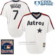 Camiseta Beisbol Hombre Houston Astros Craig Biggio 7 Blanco Cool Base Cooperstown
