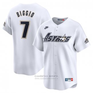 Camiseta Beisbol Hombre Houston Astros Craig Biggio Throwback Cooperstown Collection Limited Blanco