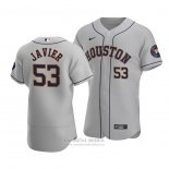 Camiseta Beisbol Hombre Houston Astros Cristian Javier Autentico Road Gris