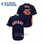 Camiseta Beisbol Hombre Houston Astros Gerrit Cole 2019 Postemporada Cool Base Azul