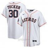 Camiseta Beisbol Hombre Houston Astros Kyle Tucker 2022 World Series Champions Primera Replica Blanco