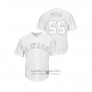 Camiseta Beisbol Hombre Houston Astros Ryan Pressly 2019 Players Weekend Press Replica Blanco