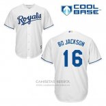 Camiseta Beisbol Hombre Kansas City Royals Bo Jackson 16 Blanco Primera Cool Base