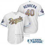 Camiseta Beisbol Hombre Kansas City Royals Campeones 40 Kelvin Herrera Cool Base Oro