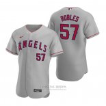 Camiseta Beisbol Hombre Los Angeles Angels Hansel Robles Autentico 2020 Road Gris