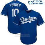 Camiseta Beisbol Hombre Los Angeles Dodgers 10 Justin Turner Cool Base Azul