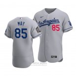 Camiseta Beisbol Hombre Los Angeles Dodgers Dustin May 2020 Autentico Road Gris