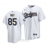 Camiseta Beisbol Hombre Los Angeles Dodgers Dustin May 2021 Gold Program Replica Blanco