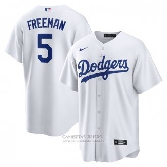 Camiseta Beisbol Hombre Los Angeles Dodgers Freddie Freeman Replica Blanco