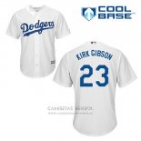 Camiseta Beisbol Hombre Los Angeles Dodgers Kirk Gibson 23 Blanco Primera Cool Base